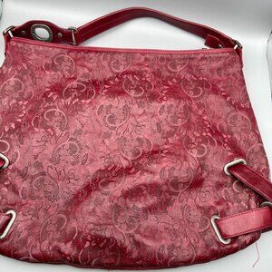 HOBO International Red Leather Tote Bag With Straps Women Large Carry